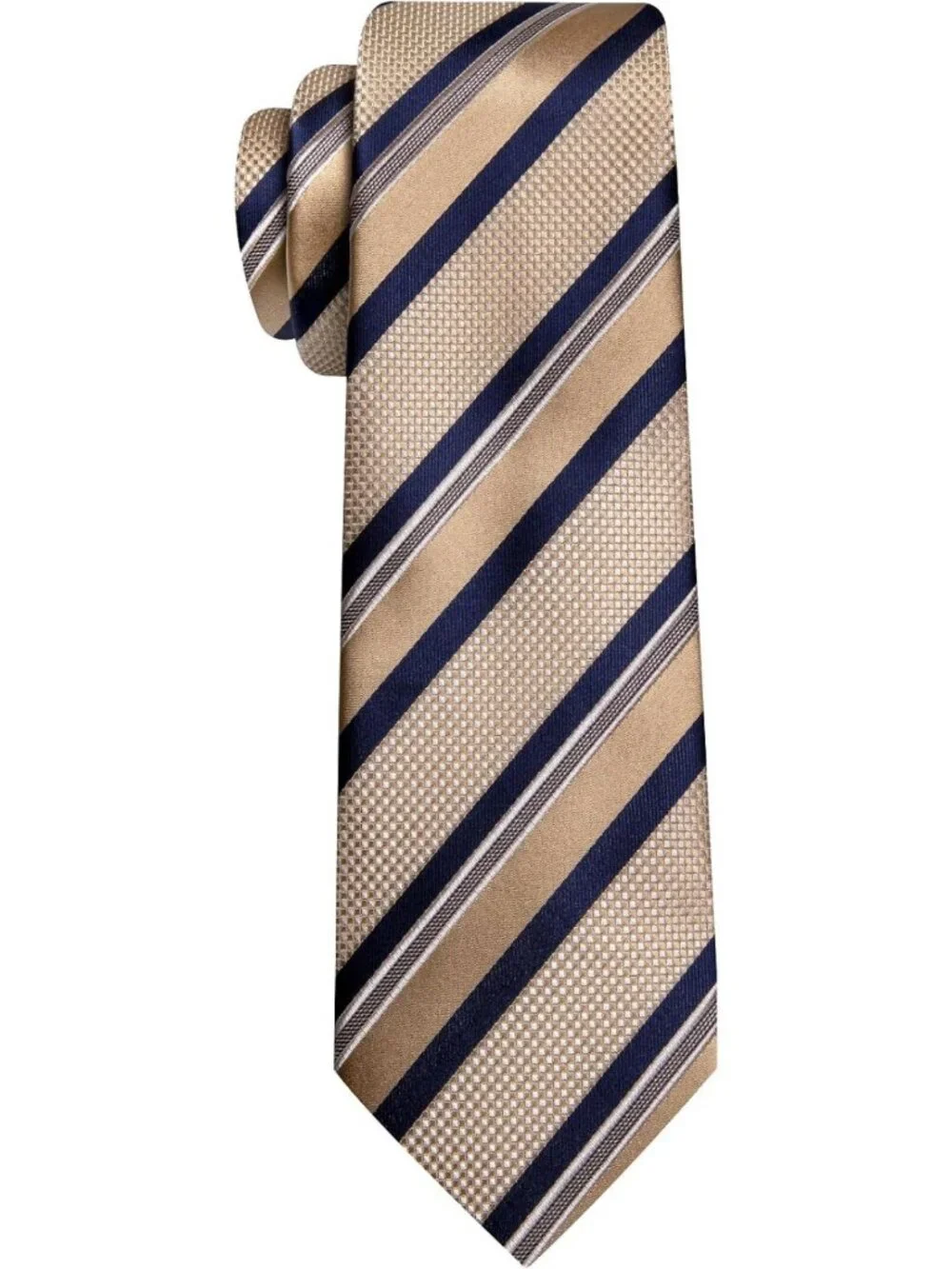 Stylish Men's Tie Set - Plaid & Stripe Neckties, Pocket Square & Cufflinks